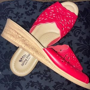 New Red Wedges…never worn…size 11